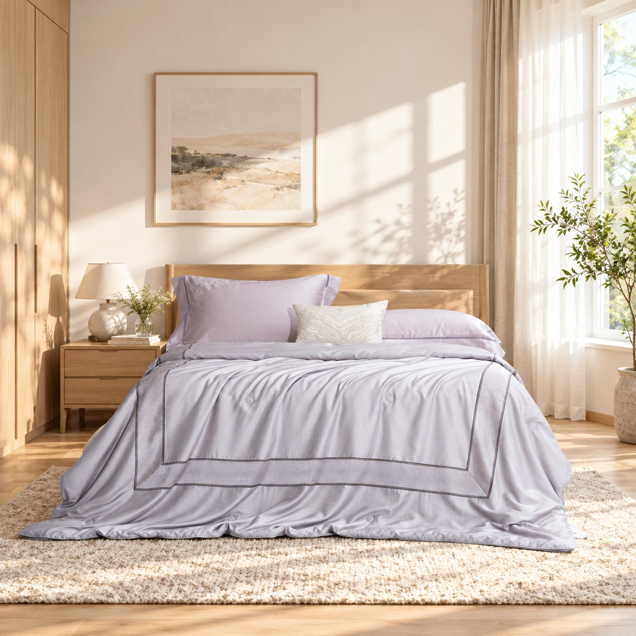 Yunrou No. 1 Mulberry Silk Quilt: Bright oak bedroom · Scene illustration