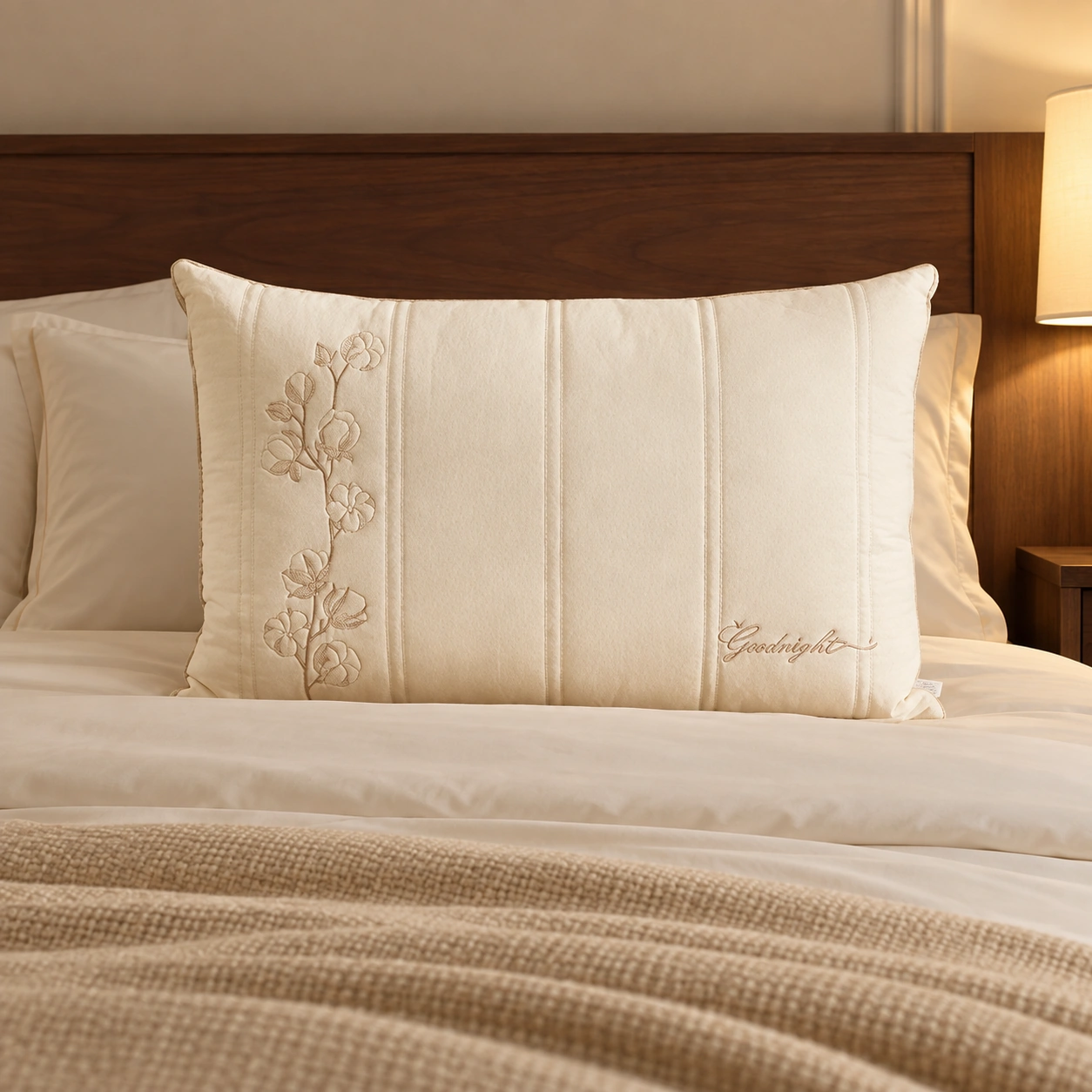 Yusi Cotton-Linen Pillow: Walnut hotel suite