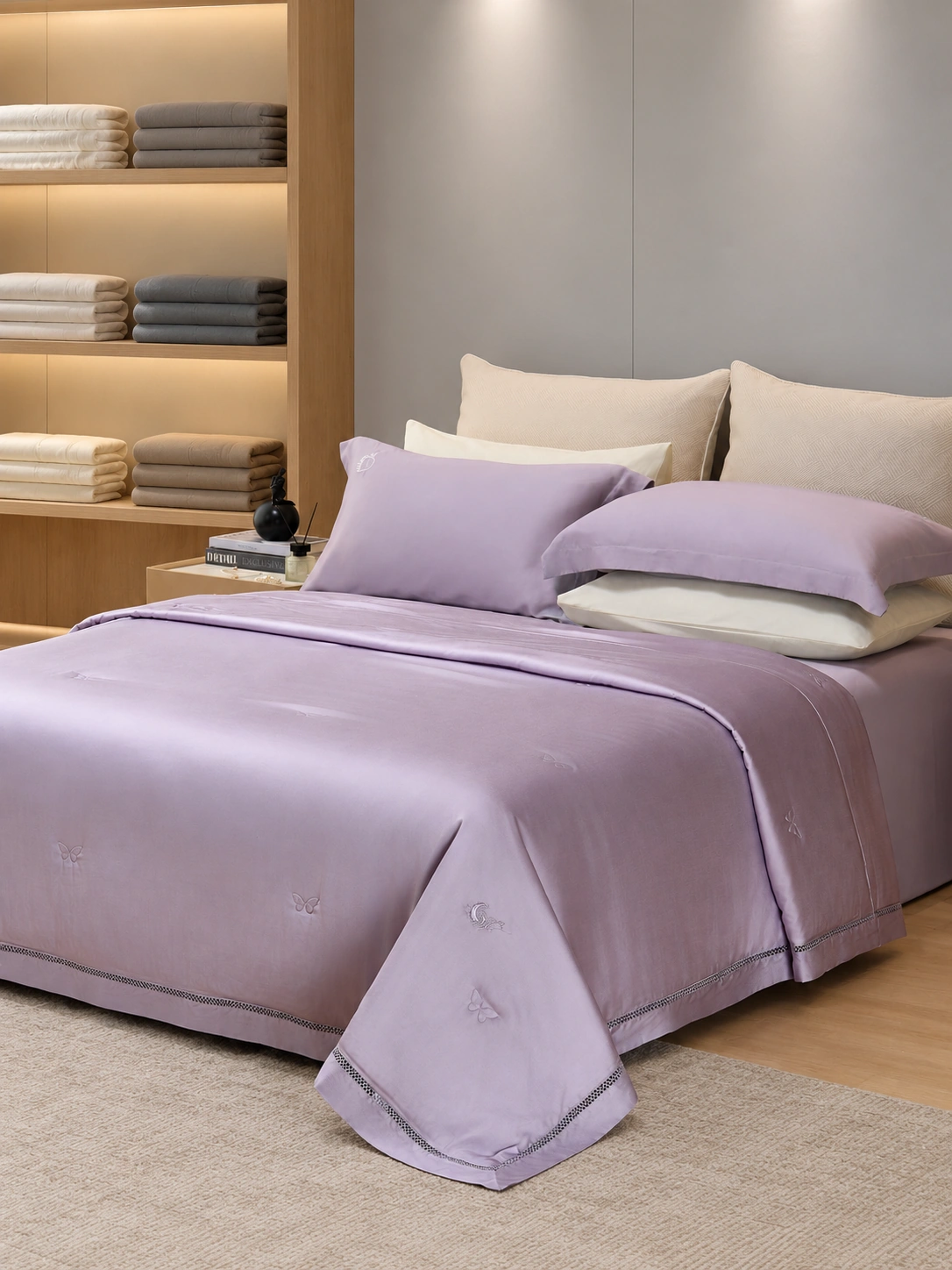 Zhensi Chun Tussah Silk Summer Quilt: Bedding showroom · Scene illustration