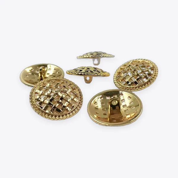 26.5 mm Round Openwork Woven-pattern Metal Buttons