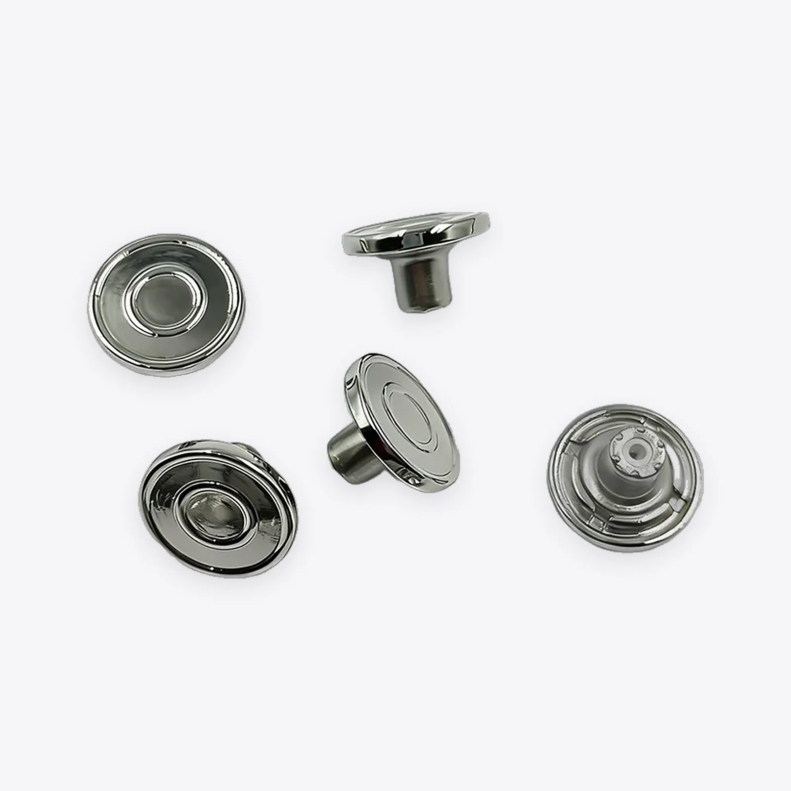 Round Flat-top Metal Swivel-shank Jeans Buttons