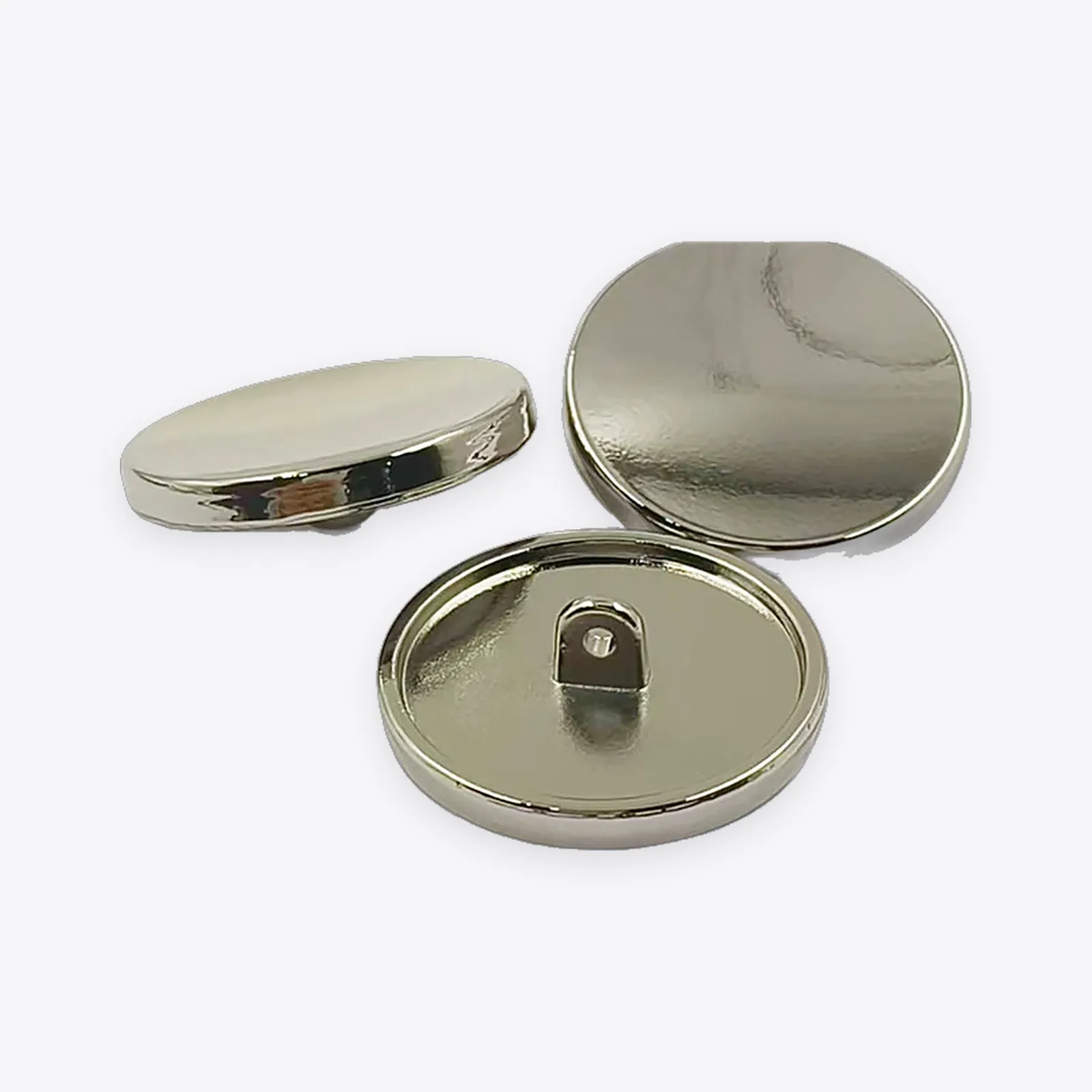 Mirror-finish Round Alloy Shank Buttons