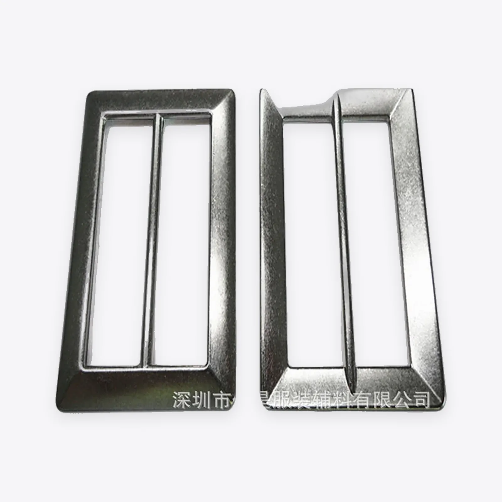 Rectangular Two-slot Alloy Strap Adjusters (gunmetal & silver)