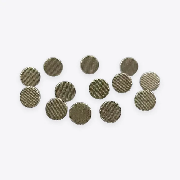 6.5 mm Round Flat Striped Metal Shank Buttons