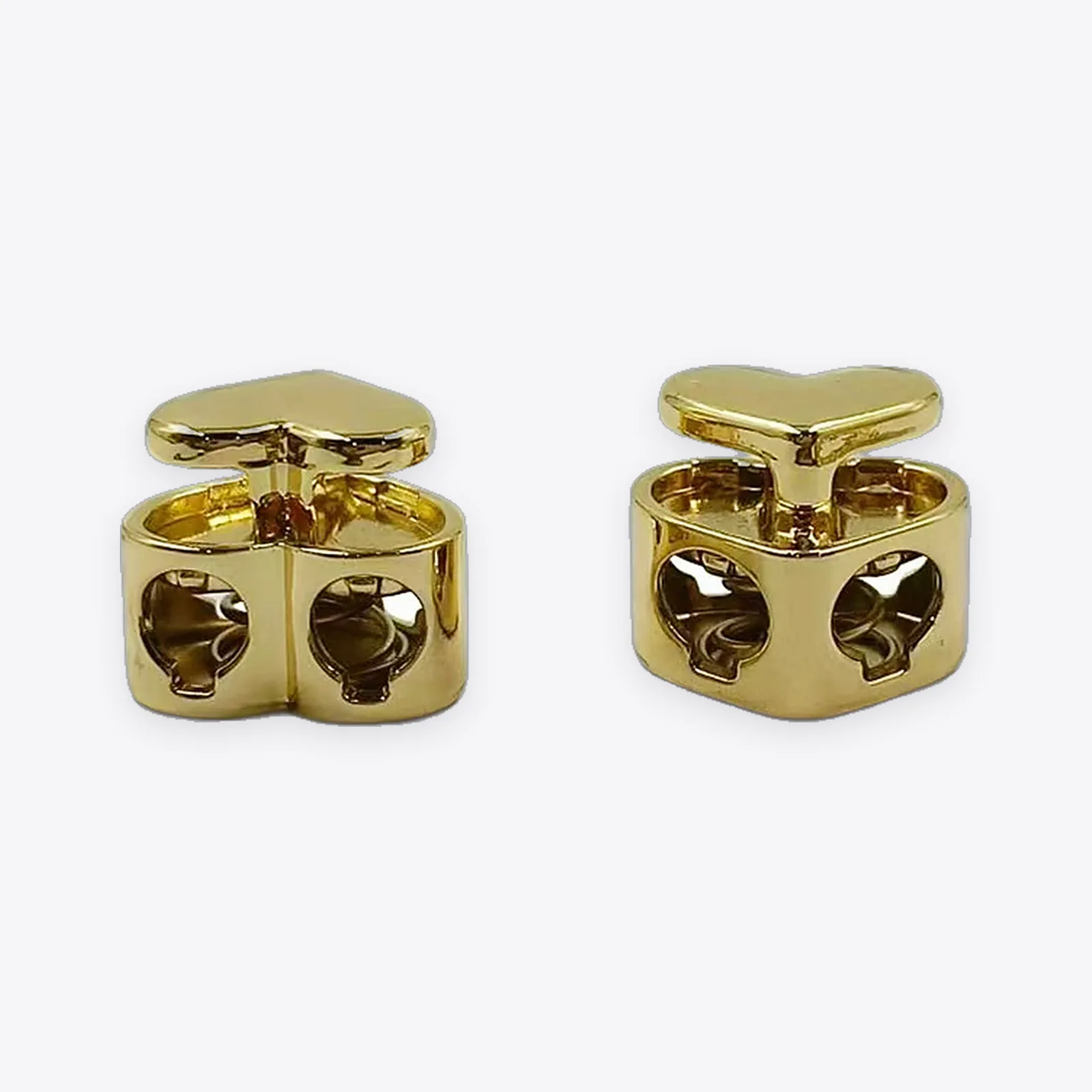 Heart-shaped Two-hole Alloy Cord Locks