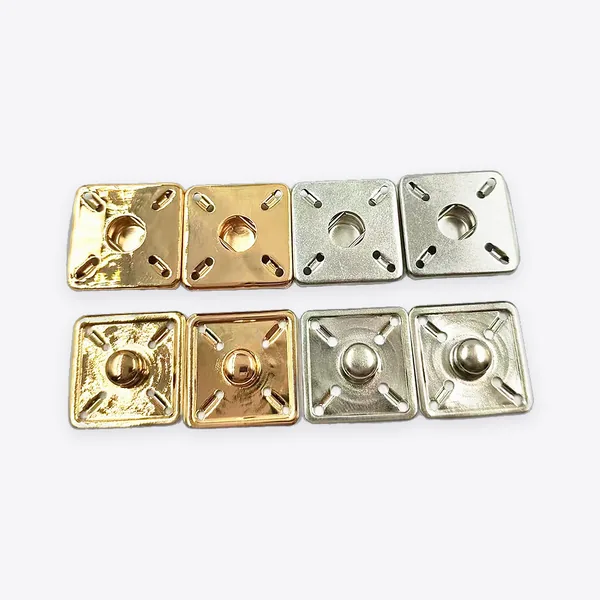 Square Zinc Alloy Sew-on Snap Fasteners