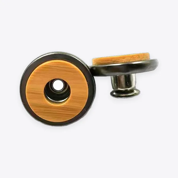 Double-layer Woodgrain Metal Swivel-shank Jeans Buttons